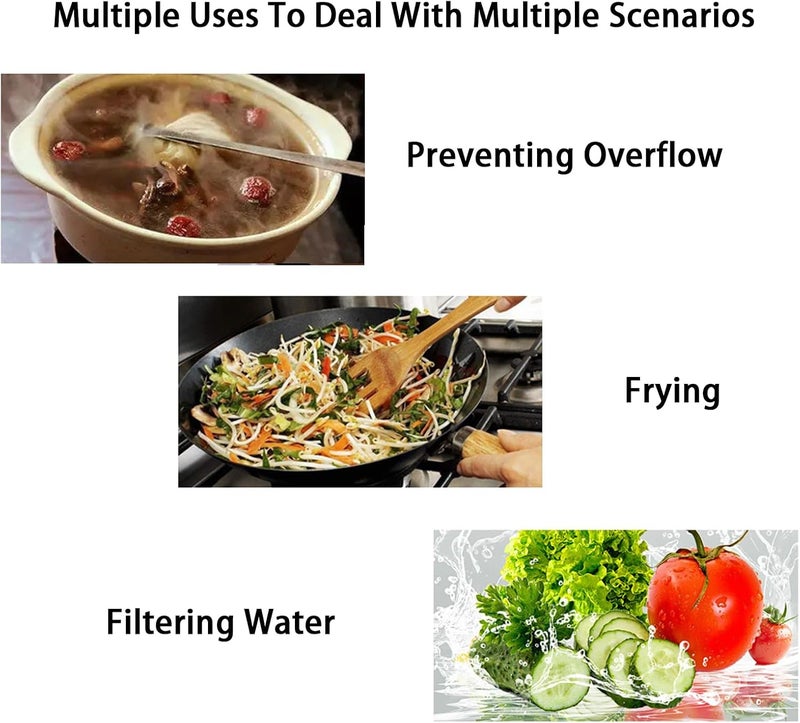 Stainless Steel Splash Guard for Frying Pans - Prevents Oil Splattering, Comfortable  Handle - Image 5