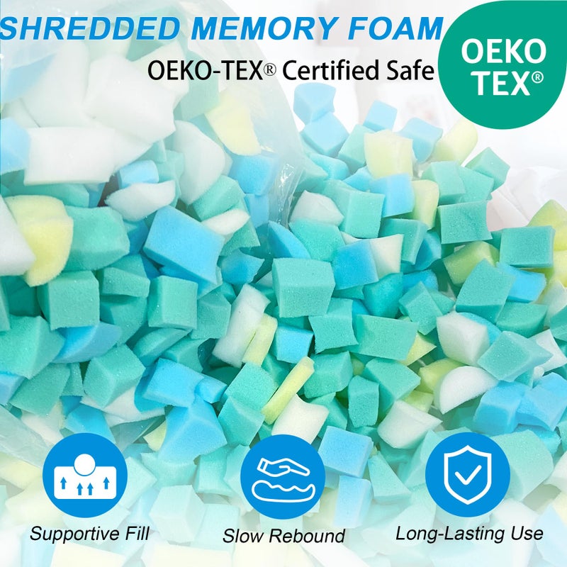 Welacer Shredded Memory Foam Filling 10lbs for Bean Bag Filler, Pillow Stuffing Cushion Arts Crafts Refill, Without Added Gel Particles, Premium Soft and Great for Stuffing, Multi Color and Shape - Image 2