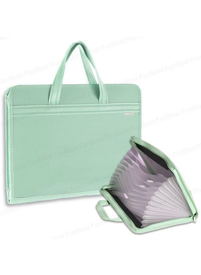 فنبلاست مجلد ملفات فن بلاست بورتفوليو مقاس A3 مزود بسحاب - مجلد ملفات يحتوي على 12 جيبًا، حقيبة تخزين ملفات احترافية كبيرة الحجم، حقيبة تنظيم ملفات للسفر، حامل ملفات للفنانين/الشهادات (أخضر) - Image 1