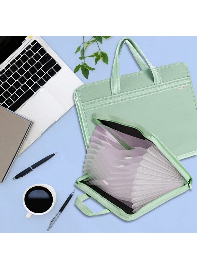 فنبلاست مجلد ملفات فن بلاست بورتفوليو مقاس A3 مزود بسحاب - مجلد ملفات يحتوي على 12 جيبًا، حقيبة تخزين ملفات احترافية كبيرة الحجم، حقيبة تنظيم ملفات للسفر، حامل ملفات للفنانين/الشهادات (أخضر) - Image 5