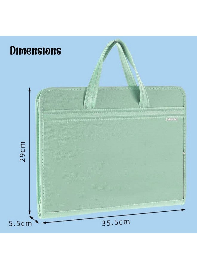 فنبلاست مجلد ملفات فن بلاست بورتفوليو مقاس A3 مزود بسحاب - مجلد ملفات يحتوي على 12 جيبًا، حقيبة تخزين ملفات احترافية كبيرة الحجم، حقيبة تنظيم ملفات للسفر، حامل ملفات للفنانين/الشهادات (أخضر) - Image 3