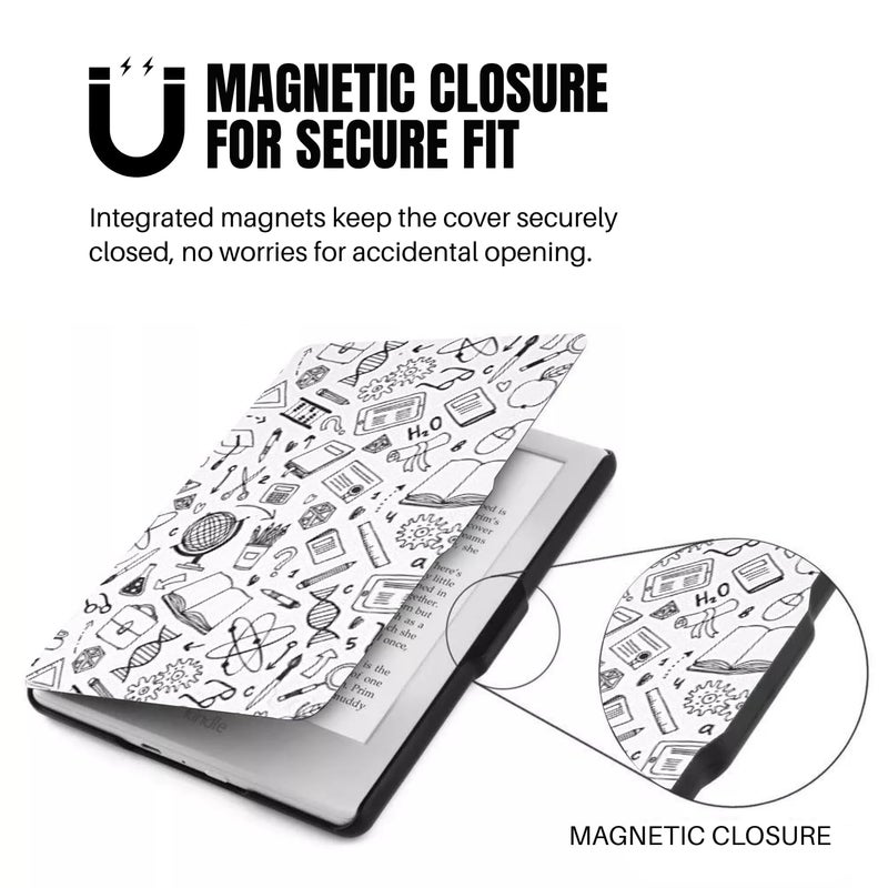 Moca Case for Kindle Paperwhite 12th Gen 7" (2024) & Kindle Colorsoft 7" (2025), Slim PU Leather Cover with Auto Wake/Sleep, Magnetic Closure, Lightweight (College) - Image 2