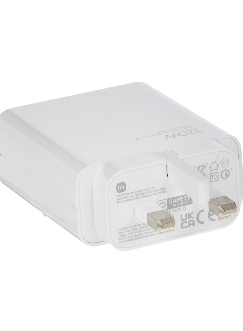 ELTRAZONE 120W Fast Charging Power Adapter for Xiaomi Mi 12/13T, Mi 9T Pro, Poco, Black Shark 5, Mi 13/12T/11T/10T Pro, Note 11 Pro 5G & More (White) - Image 2