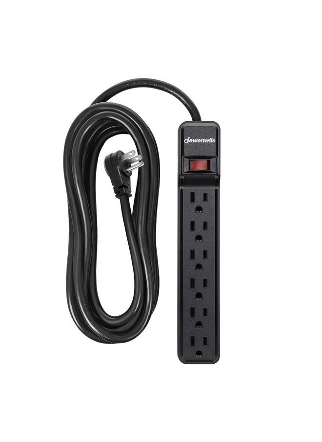 DEWENWILS DEWENWILS 25FT Power Strip Surge Protector, 6-Outlet Strips with Low Profile Flat Plug, 15 Amp Circuit Breaker, 500 Joules, Wall Mount, UL Listed  - Image 1