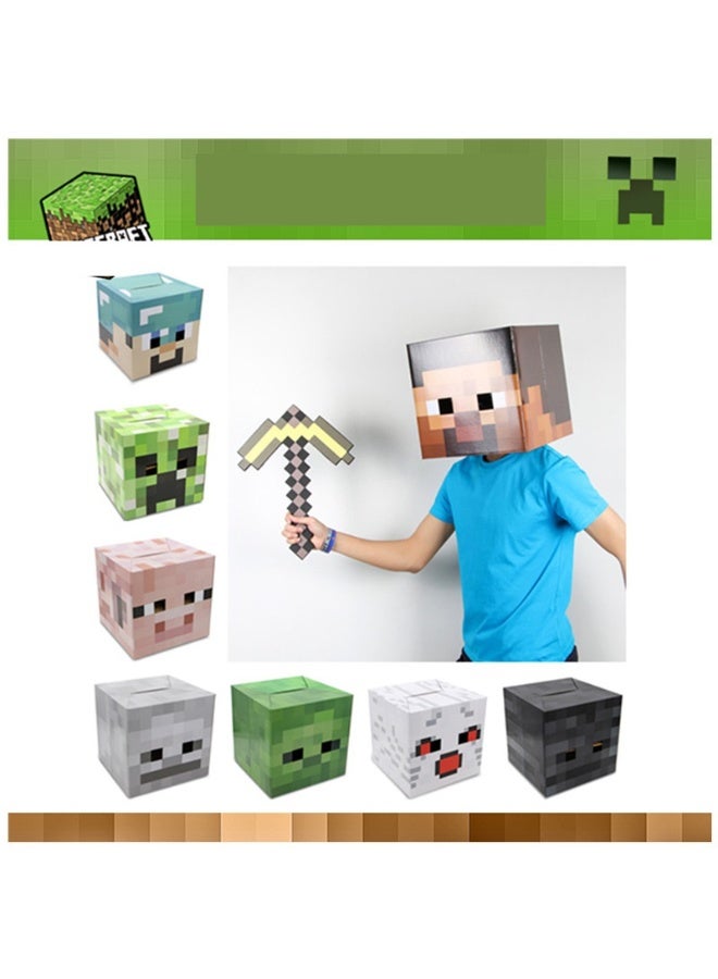 Minecraft  Creeper head paper box, Carton headgear, Toy Accessories performance decoration performance props - Image 3