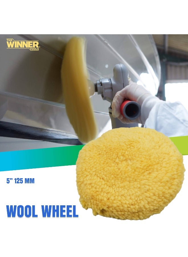 THE WINNER TOOLS 5 Inch Wool Polishing Wheel 125mm Buffing Pad for Car Polisher Machine Soft Wool Buff Pad - Image 2