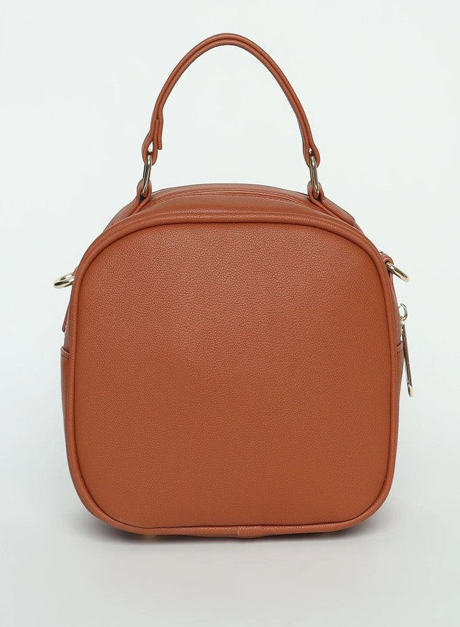 HAMSTER London Millionaire Victoria Handbag With Sling - Camel - Image 3