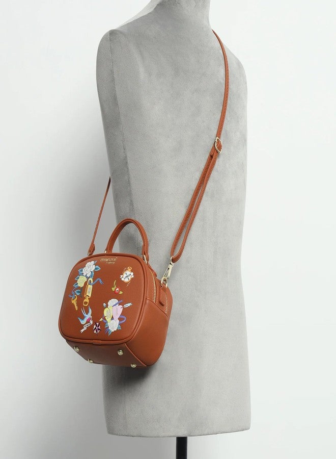 HAMSTER London Millionaire Victoria Handbag With Sling - Camel - Image 4