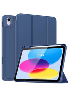 iPad 10th Generation Case iPad Case 10th Gen 2022 Model 10.9 Inch iPad 10 Case 10th Gen iPad Cases Cover with Pencil Holder for 10th Generation iPad A2696 A2757 A2777 Dark Blue