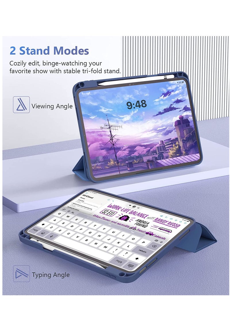 Generic - iPad 10th Generation Case iPad Case 10th Gen 2022 Model 10.9 Inch iPad 10 Case 10th Gen iPad Cases Cover with Pencil Holder for 10th Generation iPad A2696 A2757 A2777 Dark Blue - Image 1