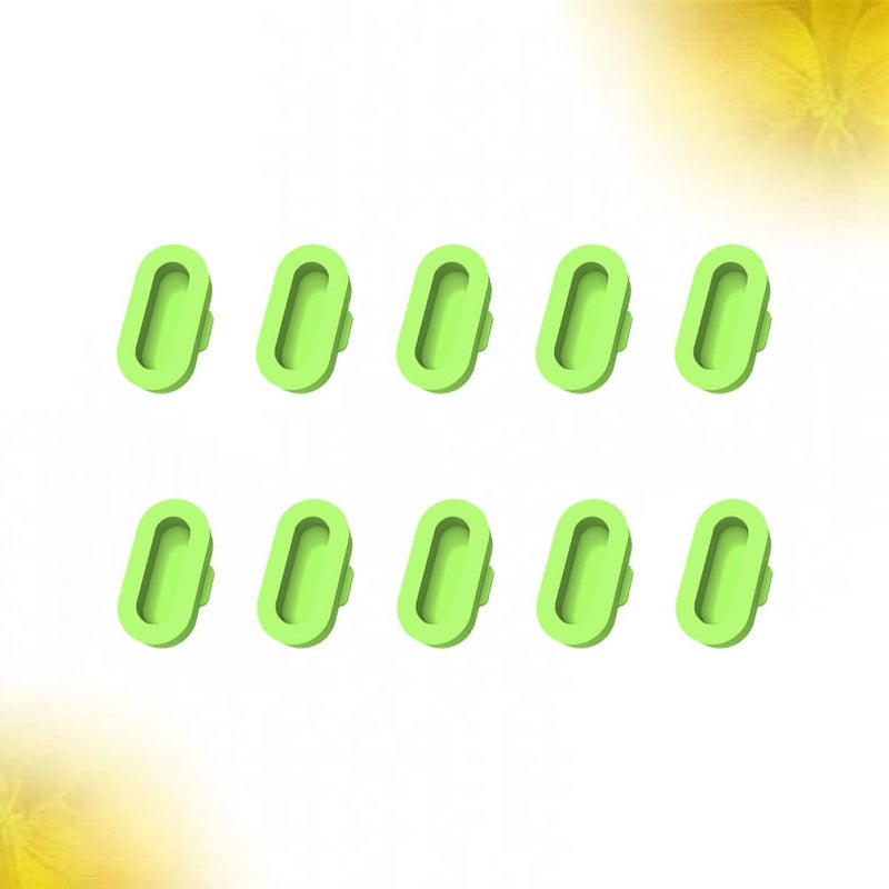 Light Green Silicone Charger Port Protector Dust Plug Set 10pcs Easy Install Dust Caps - Image 5