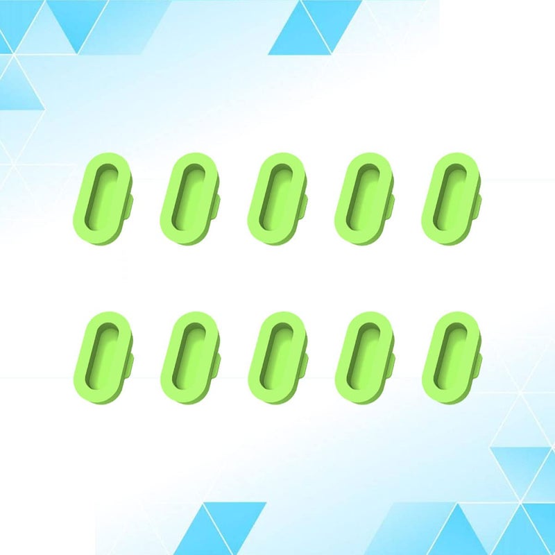 Light Green Silicone Charger Port Protector Dust Plug Set 10pcs Easy Install Dust Caps - Image 4
