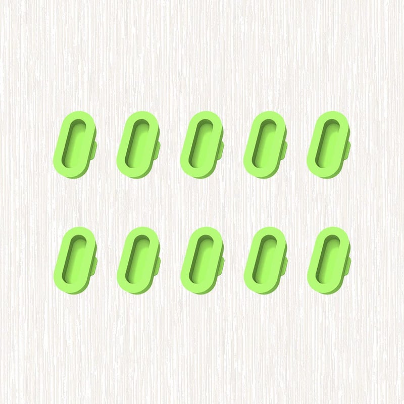 Light Green Silicone Charger Port Protector Dust Plug Set 10pcs Easy Install Dust Caps - Image 3