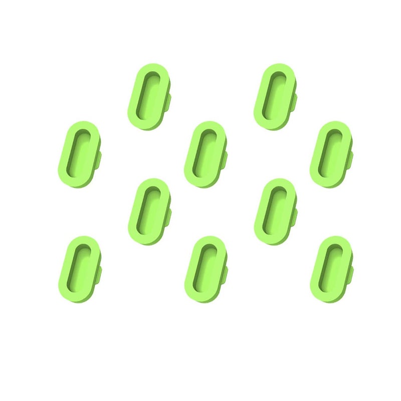 Light Green Silicone Charger Port Protector Dust Plug Set 10pcs Easy Install Dust Caps - Image 2