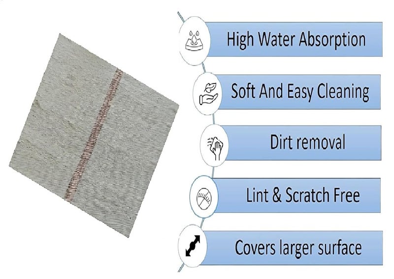 Rose Gold Cotton Floor Cleaning ClothFloor DusterPocha 600 GSM Off White Large Size 30x30 inch 4 - Image 2
