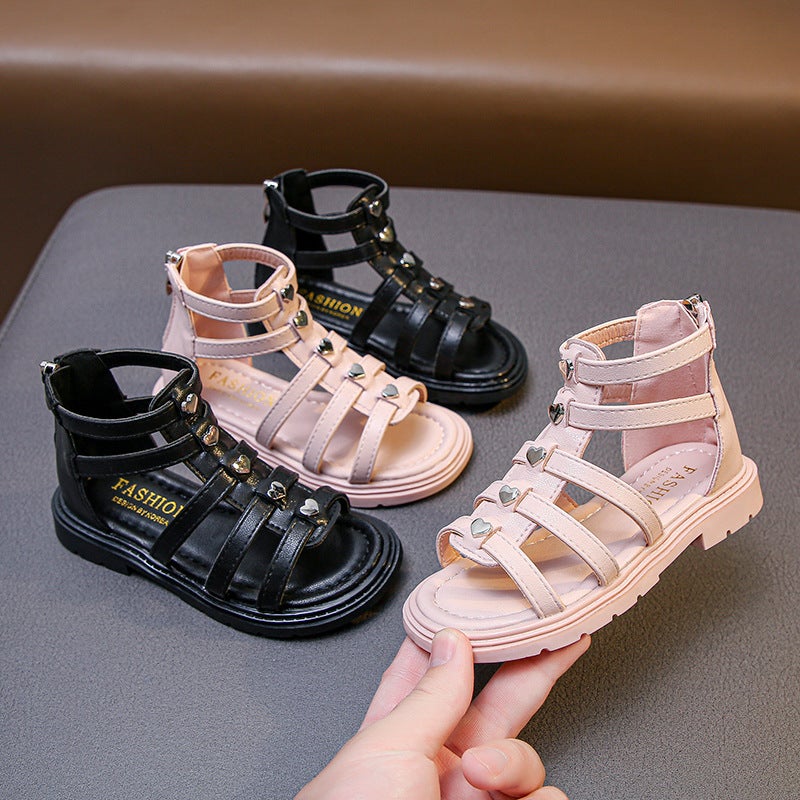Girls' Sandals 2022 Summer Children'S Baby Roman Shoes Little Girl Princess Shoes Beach Soft Sole Anti-Slip Children'S Shoes - Image 2