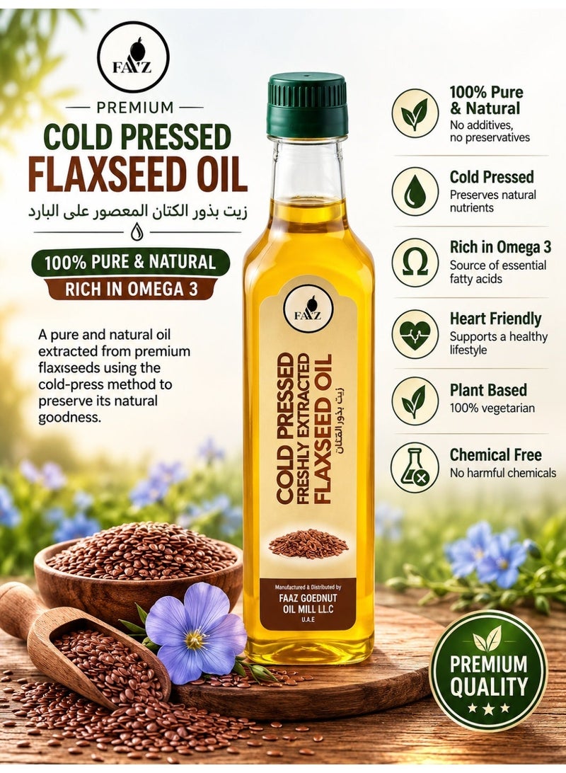 FAAZ Cold Pressed Flaxseed Oil  | 100% Pure & Natural | Rich in Omega-3 - Image 3