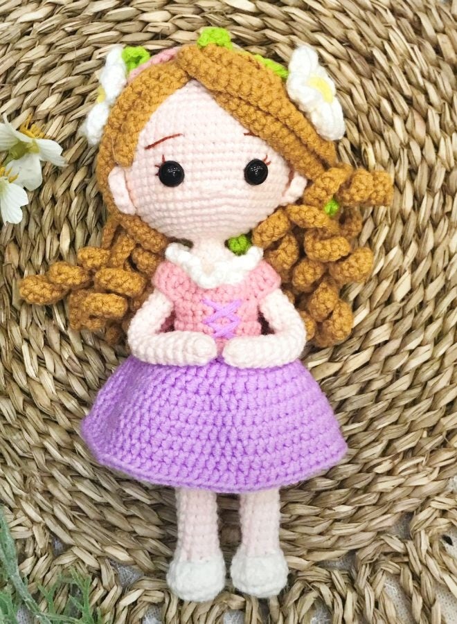 Fatio Handmade Crochet Red Hair Girl Doll – 21cm Soft Plush Toy - Image 2
