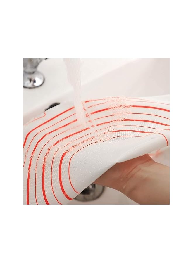 S-TOP Baking Mat, Non Stick Silicon Rolling Pastry Mat,Kneading Pad Sheet Glass Fiber Rolling Dough Large Size For Cake Macaron Kitchen Tools, Red,White, Sk3C3001-Baking - Image 2