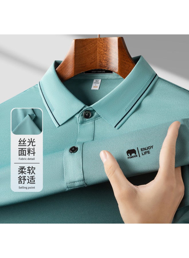 Fomoce business Casual Short-sleeve Comfortable Polo Shirt For Men - Image 2