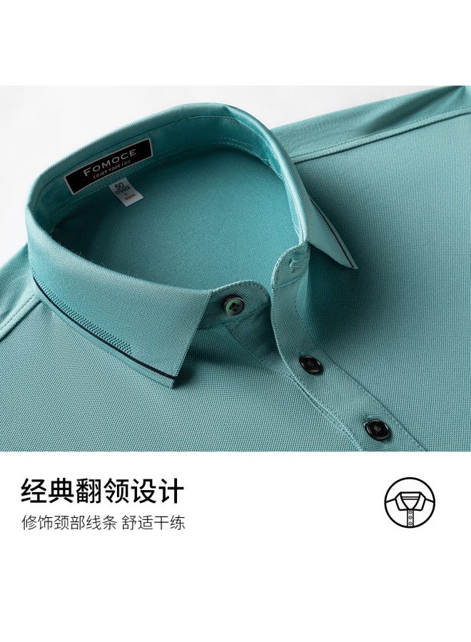 Fomoce business Casual Short-sleeve Comfortable Polo Shirt For Men - Image 4