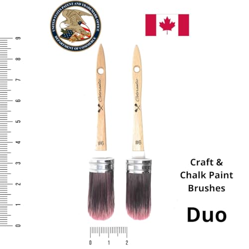 Colorantic | Round and Oval Chalk Based Paint Natural Brush | Art and Craft Home Decor (Bundle of 2 Oval Purple Brushes #6) - Image 2