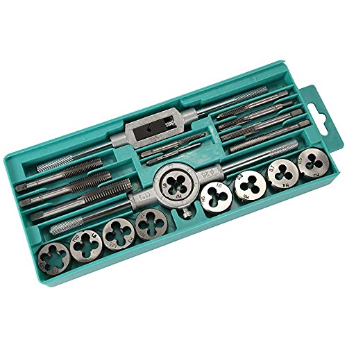 Hetkrishi 20pcs Metric Tap and Die Set Thread Tool M3 to M12 Thread Repair Plug Metric Wrench Die Holder - Image 2