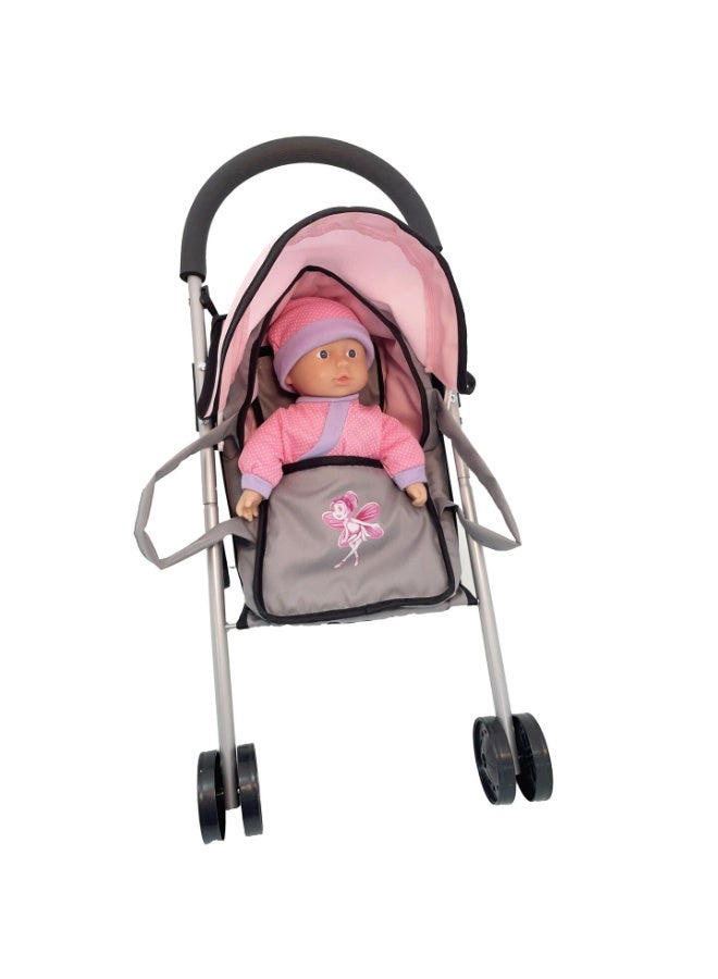 Bambolina مجموعة بامبولينا عربة 8 في 1 مع دمية 29 سم مع ملحقات BD2118SUP - Image 3