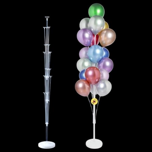 Atpata Funky 6 Feet Tall 1pc. Balloon Stand for Party Decoration Kit – Balloon Column Stand with 21 Balloon Holders, Reusable Base & Rod Set for Birthday Baby Shower Wedding Anniversary Party Decor - Image 1