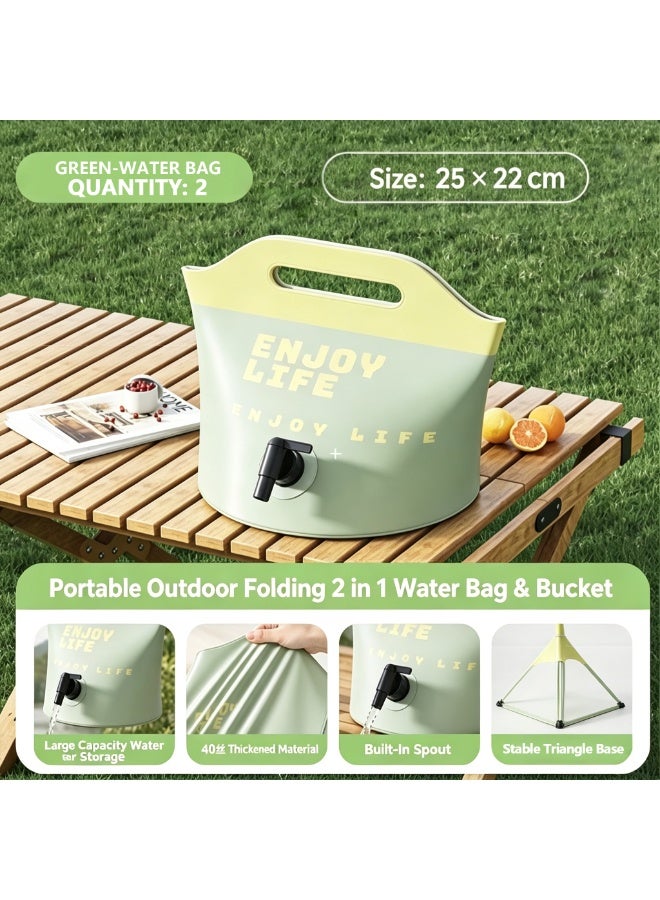 New Bucket Water Bag with Faucet, Large Capacity Fruit Bucket for Picnic Camping, Household Ice Bucket, Convenient Folding - Image 1