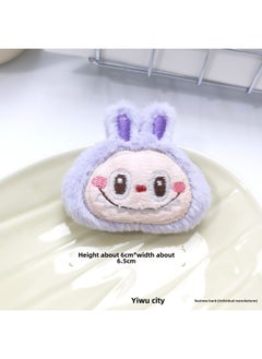 Generic Cute Cartoon Labubu Labubu Doll Brooch Rabbit Bag Key Chain Pendant Plush Small Pendant Wholesale-Specifications:Purple-Color:Brooch Style (brooch Without Hanging Chain On The Back)  - Image 1