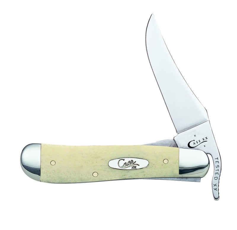 Case XX WR Pocket Knife RussLock Natural Smooth Bone W/Shield Item #22432 (61953L SS) 4 1/4 inches Closed - Image 1