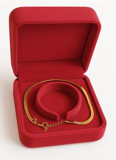 SARAOONT 18K Gold Plated Anklet for Women Adjustable Cuban Link with Heart Charm and Gift Box  - Image 1