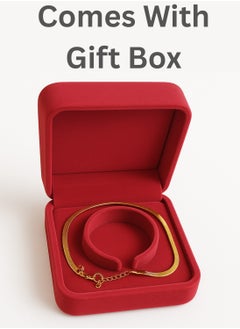 SARAOONT 18K Gold Plated Anklet for Women Adjustable Cuban Link with Heart Charm and Gift Box  - Image 2