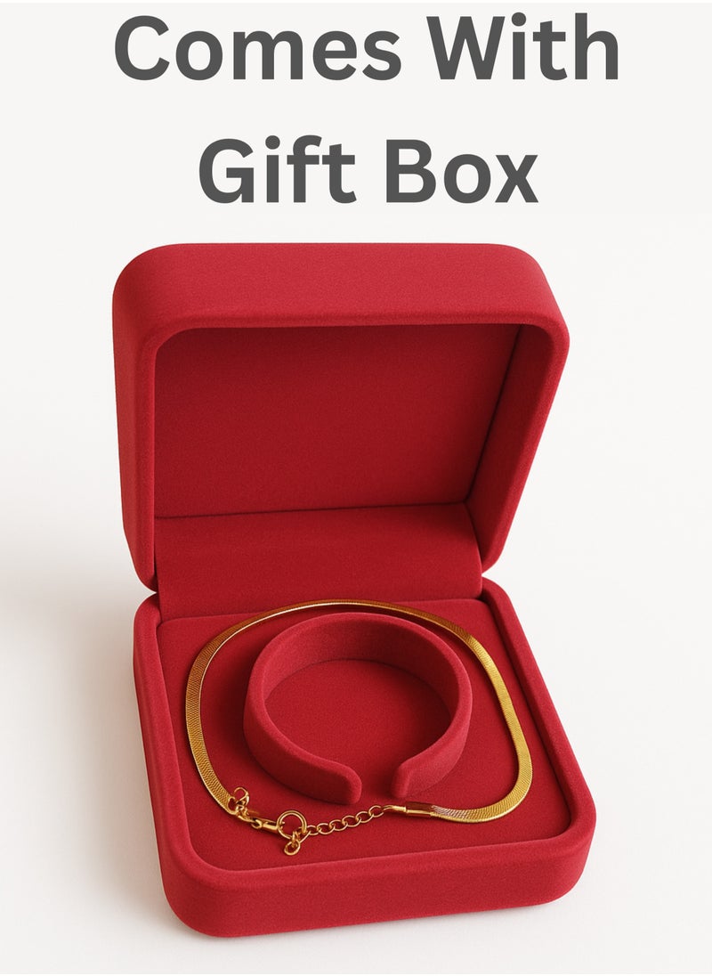 SARAOONT 18K Gold Plated Anklet for Women Adjustable Cuban Link with Heart Charm and Gift Box  - Image 2
