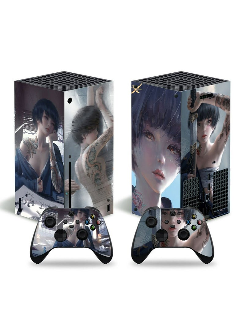 IINE مجموعة جلود وحدة التحكم XBOX SERIES X، ملصق لاصق ملتف للجلد XBOX Series X، ملصق فيلم واقي لسكين XBOX X Ghost، ملصق XBOX Series X، ملصق غطاء من الفينيل  - Image 1