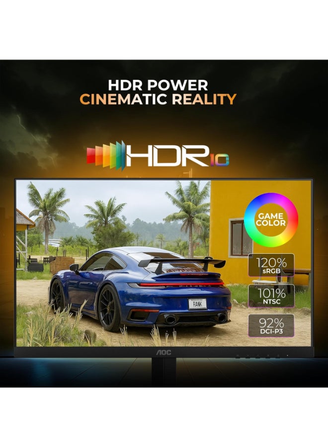 AOC 27-Inch Gaming Monitor – 2K QHD 2560x1440, Fast IPS, 200Hz Refresh Rate, 0.3ms Response, HDR10, Adaptive Sync, Built-in Speakers, HDMI & DisplayPort Q27G42HE black - Image 3