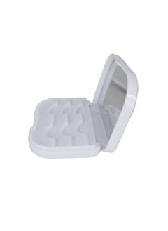 Suncolor Hair White Pocket Mirror Empty Eyelash Travel Case 3pcs Plastic Eyelash Storage Box with Mirror Lash Stroage Case (white) 