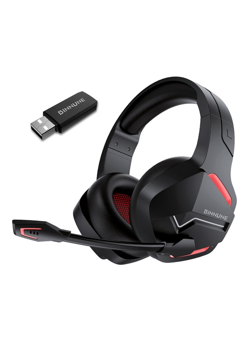 بنيون سماعة رأس BINNUNE 2.4G/Bluetooth لاسلكية للألعاب مع ميكروفون للكمبيوتر الشخصي PS4 PS5 - Image 1