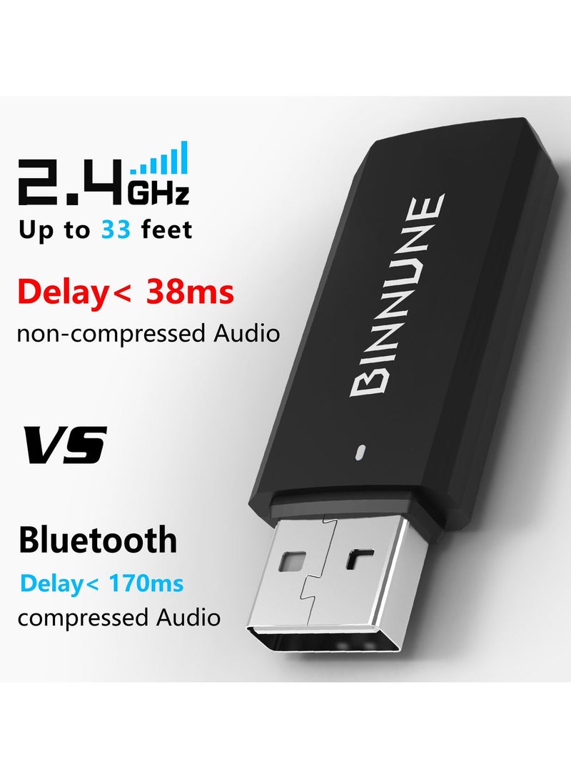 بنيون سماعة رأس BINNUNE 2.4G/Bluetooth لاسلكية للألعاب مع ميكروفون للكمبيوتر الشخصي PS4 PS5 - Image 2