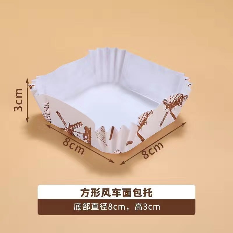 Boat-Shaped Coated Cupcake Liners, Round Cake Paper Cups, High-Temperature Resistant Base Mold, Oven-Safe Cake Mold, Bread Paper Tray - Image 1