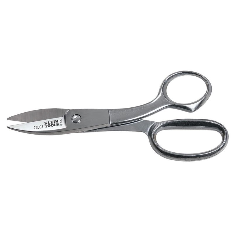 Klein Tools 22001 Scissors Made in USA Broad Blade Utility Shear Cuts Anything from Fabric to Cable with Serrated Cutting Blade 8Inch