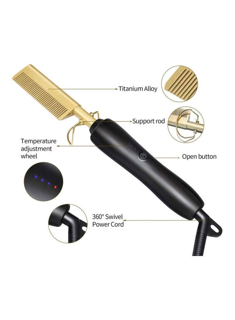 Hot Comb Hair Straightener Electric Straightening for African American And Wigs Ceramic Wand Curling Irons Lightweight Protective Brush - Image 2