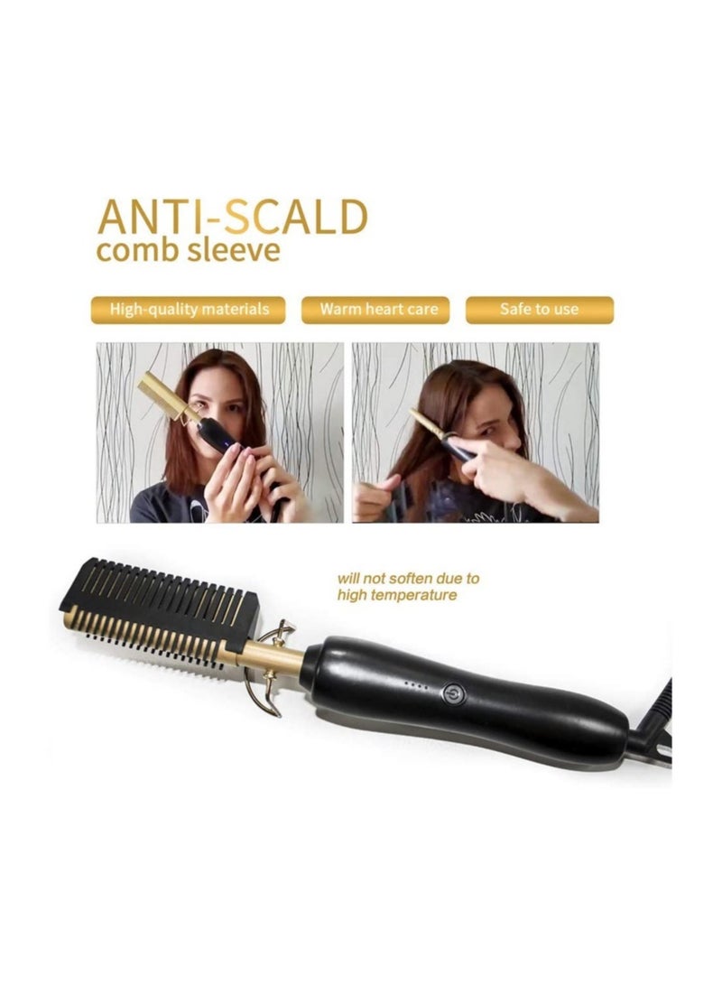 Hot Comb Hair Straightener Electric Straightening for African American And Wigs Ceramic Wand Curling Irons Lightweight Protective Brush - Image 4