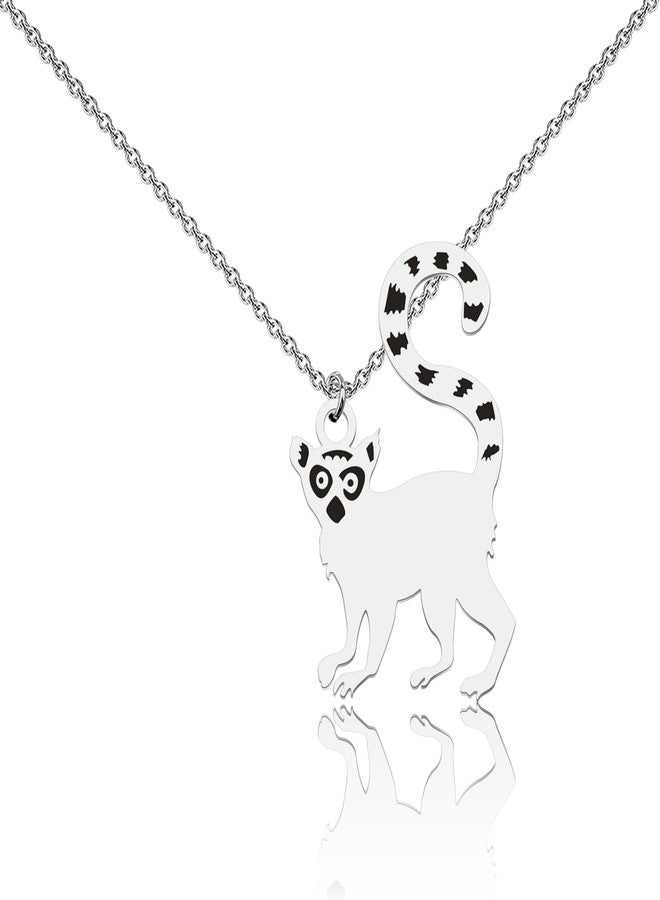 WUSUANED Madagascar Lemur Catta Necklace Ring-tailed Lemur Jewelry Lemur Gift Monkey Animal Lover Gift Madagascar Gifts - Image 1