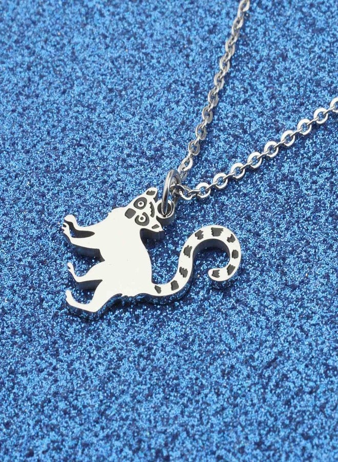 WUSUANED Madagascar Lemur Catta Necklace Ring-tailed Lemur Jewelry Lemur Gift Monkey Animal Lover Gift Madagascar Gifts - Image 4