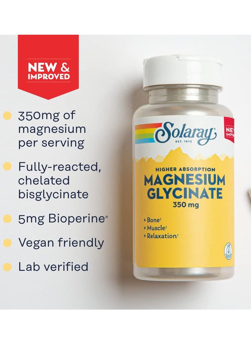 Solaray High Absorption Magnesium Glycinate 350 Mg 120 Vegcaps  - Image 3