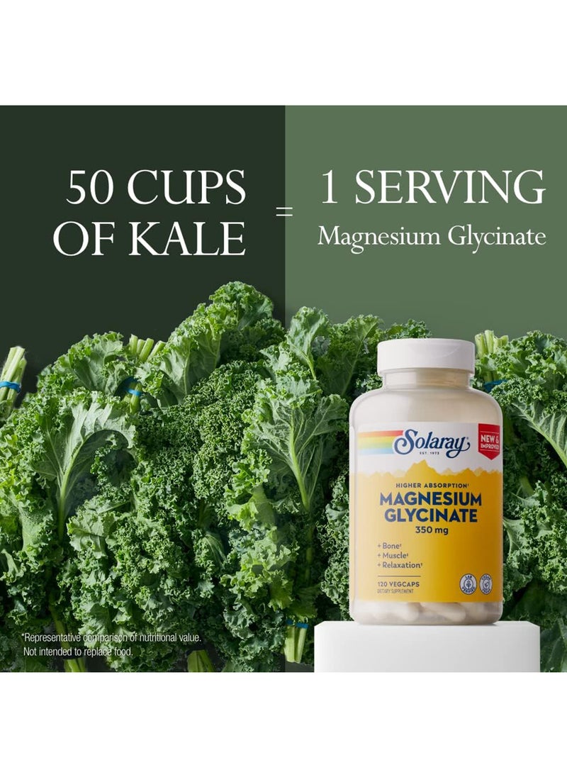 Solaray High Absorption Magnesium Glycinate 350 Mg 120 Vegcaps  - Image 4