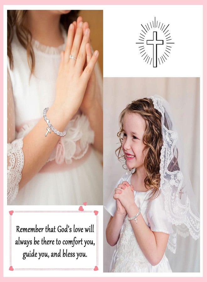 UNGENT THEM First Communion Gifts for Girls Catholic 1st Holy Communion Decorations Cross Bracelet for Goddaughter Girl - Image 4