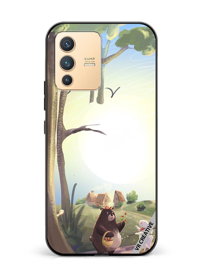 VR CREATIVE Protective Case Cover For Vivo V23 5G Bear And Rabbit Design Multicolour - Image 1